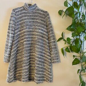 ASOS A-line Swing Dress with Turtleneck & Long Sleeves Black & White Size 6